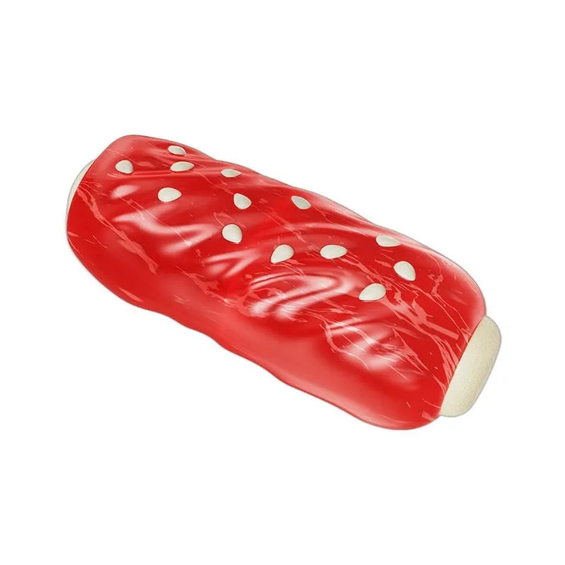 Glue Toothbrush-style plastic Molar Rod dog chew toy in a bone shape, primary colour.