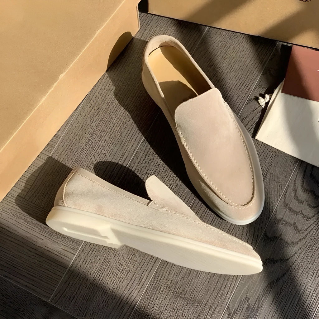 Men's artificial leather summer loafers with round toe and flat heel, available in multiple colours and sizes 37-48