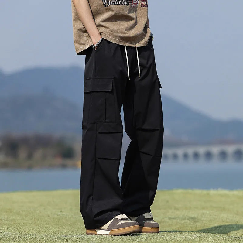 Summer thin mountain outdoor sports casual pants for men in black, light gray, and Army Green