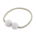 Magnetic curtain tiebacks with pearl beads in Beige, Coffee, Gray and other colours, holding curtain fabric back