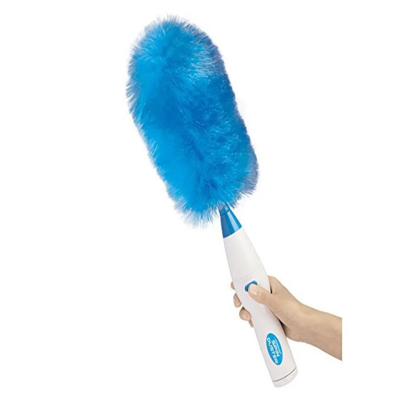 Blue electric dust cleaner with electrostatic bristles for ceiling fan and blind cleaning