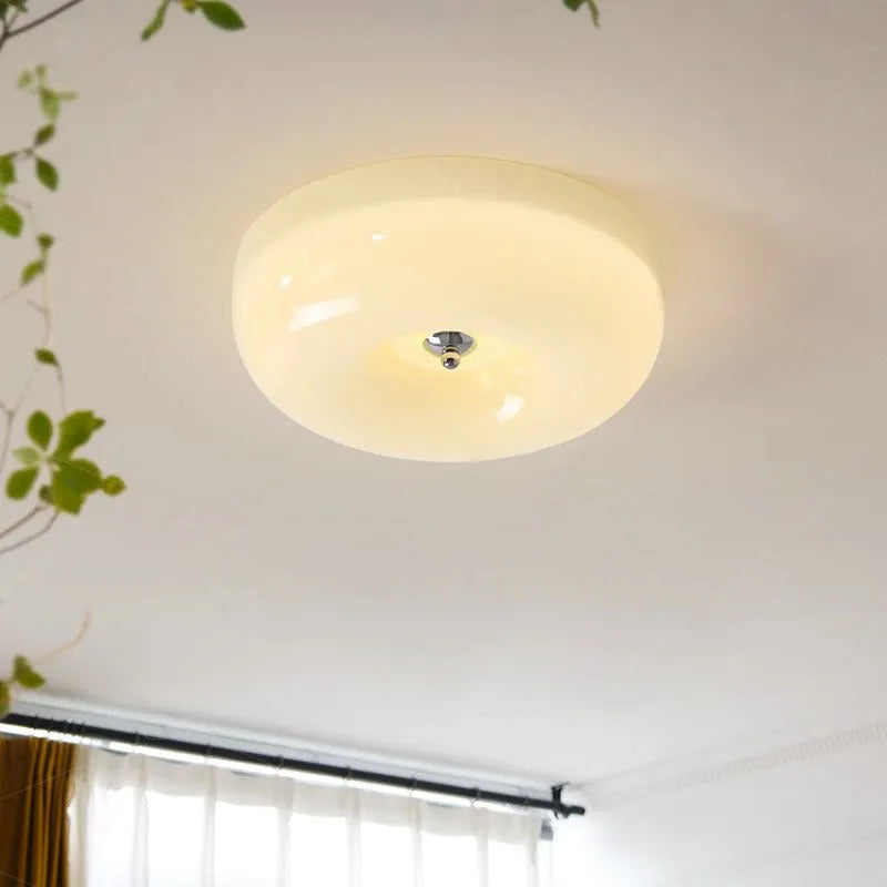 American-style cream coloured bedroom ceiling lamp with three-colour light.