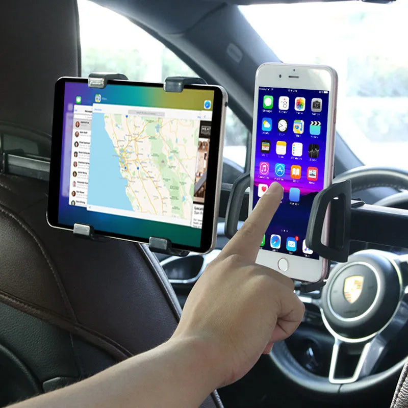 Black ABS plastic PC car back seat bracket for 4-10 inch devices with 360-degree rotation