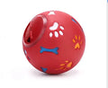 Blue 11cm non-toxic rubber puzzle ball with footprint patterns for medium large dogs