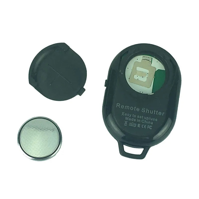 Black ABS wireless Bluetooth selfie remote shutter for mobile phone photography with 10-metre range