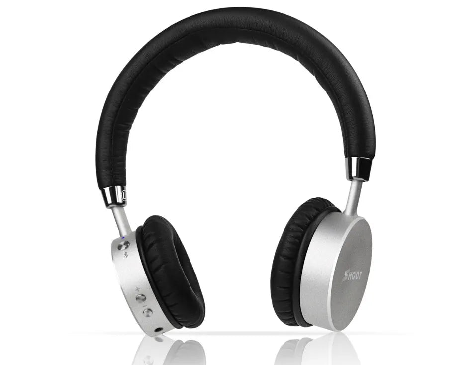 Wireless Bluetooth headset over-ear with 40mm driver, 290mAh battery, 10m range, includes USB and headphone cables
