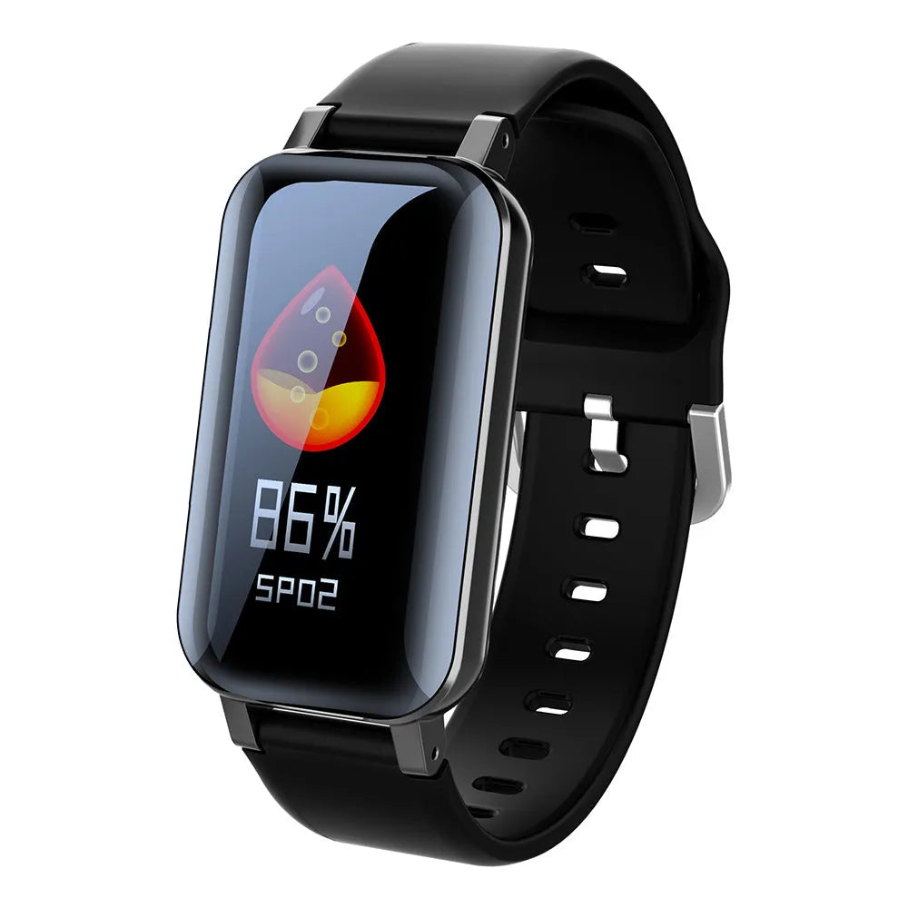 Call Bracelet smart fitness tracker in black, blue, or coffee colour on a wrist.