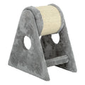Grey small DIY cat climbing frame with dual-axis roller and sisal bucket claw grinding surface
