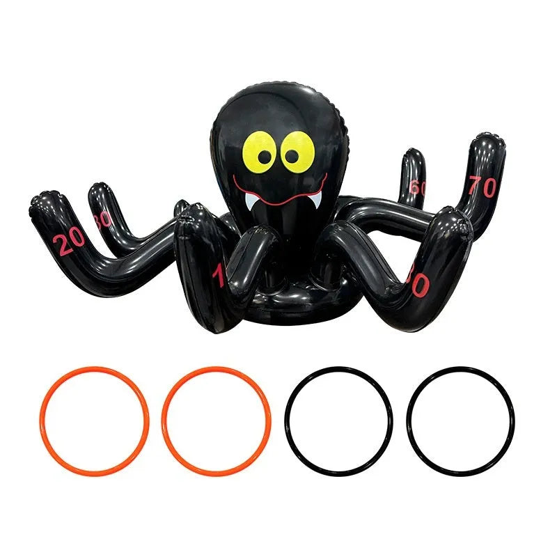 PVC inflatable throwing toy with octopus-shaped ferrule for Halloween games