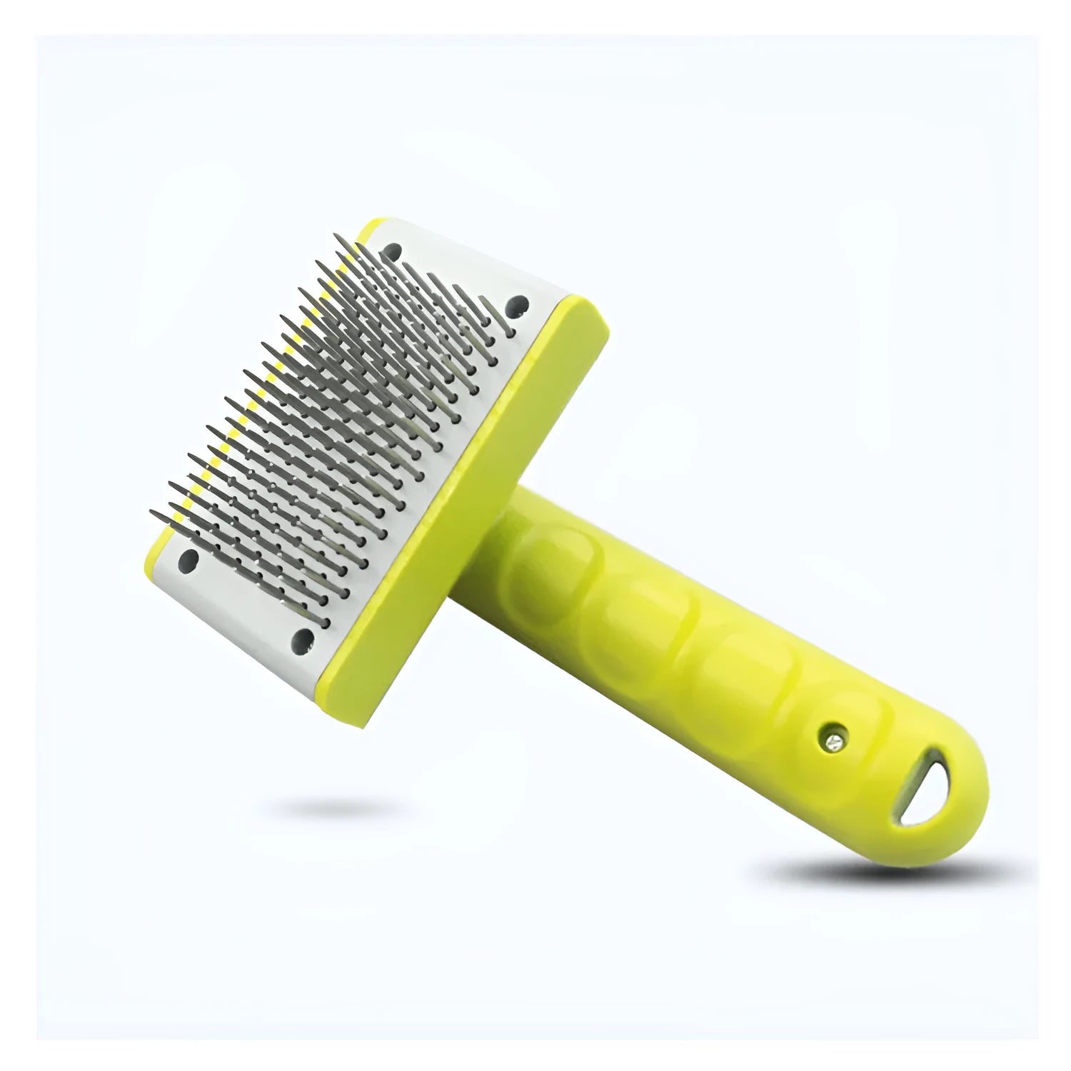 Pet comb dog hair cleaning comb self-cleaning TPR ABS 10x16cm fruit green