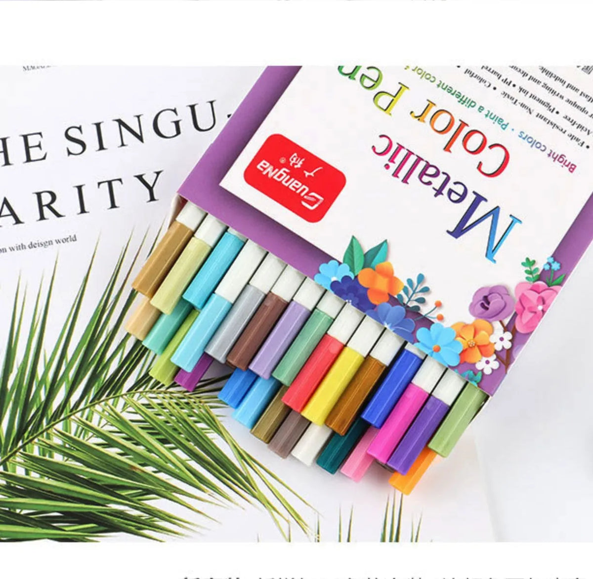 16.3cm paint marker pens in PP environment-friendly material, non-toxic, Black Gold Silver White