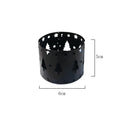 Black iron Christmas candlestick with decorative elk bracket and Santa Claus motifs