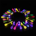 Solar LED string lights with bubble drop pendants for outdoor garden decoration