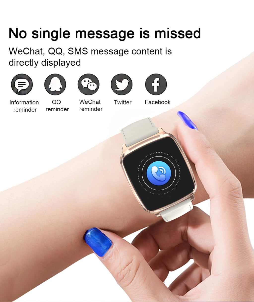 M8 smart fitness bracelet on a wrist showing heart rate data on its 2.5D glass screen.