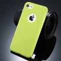 Soft silicone candy colour phone case for iPhone on a plain background.