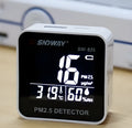 Digital air quality monitor with laser PM2.5 detector, temperature and humidity display, USB rechargeable