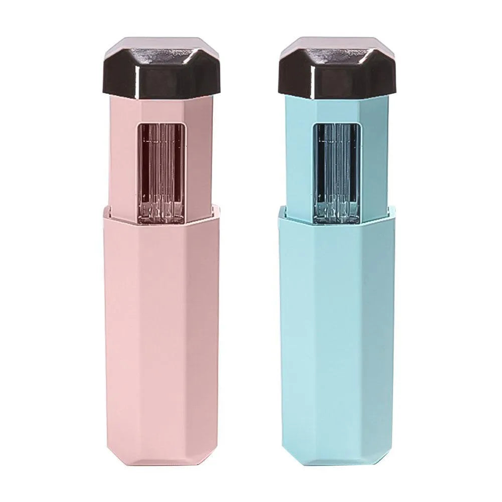 Portable UVC ozone USB germicidal wand steriliser in blue, folded size 37.5x37.5x98mm