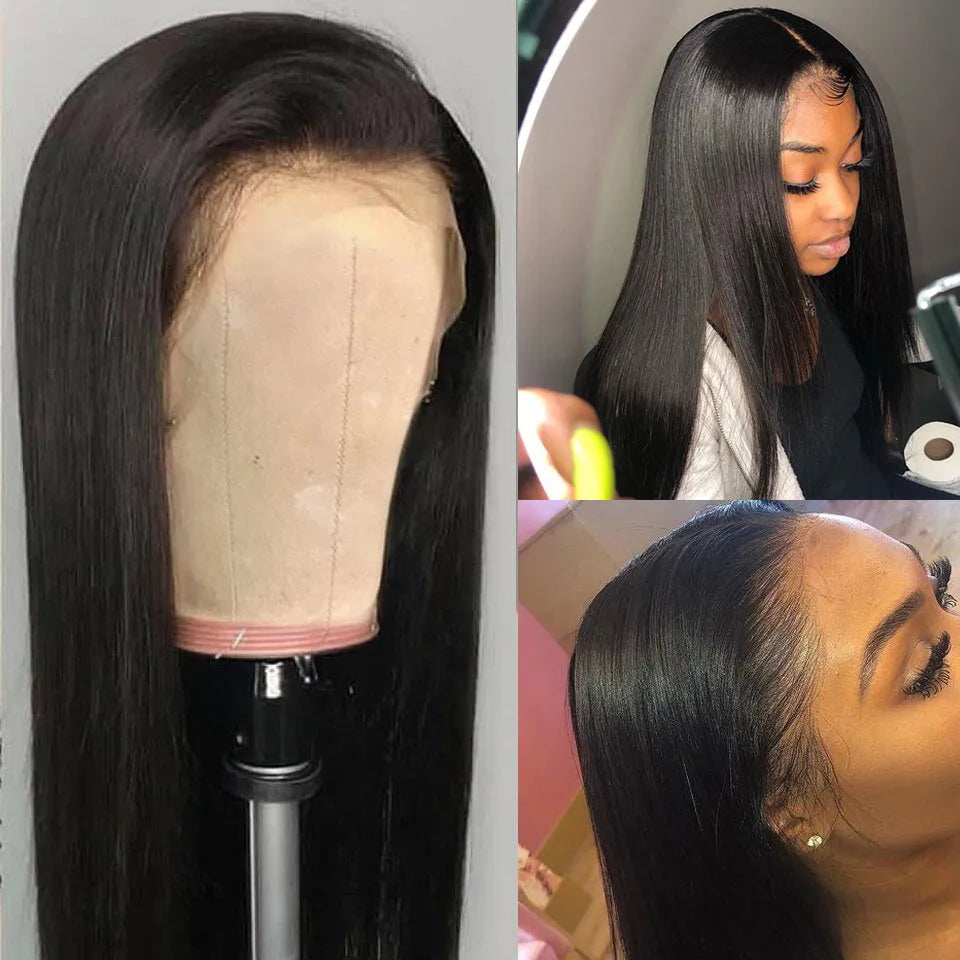 Chemical fibre straight hair hood on comfortable stretch net base, 12 to 26 inch length options