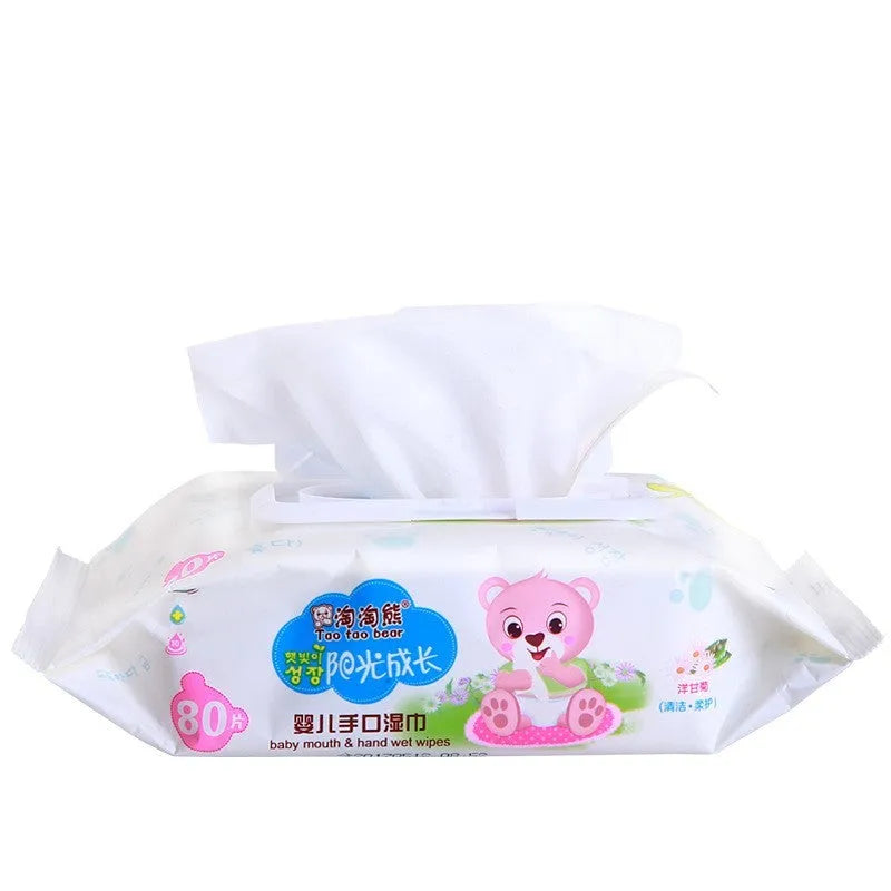 Unscented baby wet wipes 80 sheets with pump-action lid, pack of 6