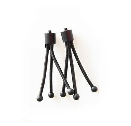 Silver iron mini desktop tripod with folded legs and a black universal ball head mount.