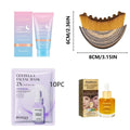Jar of collagen night tear-off mask and application brush for facial skincare