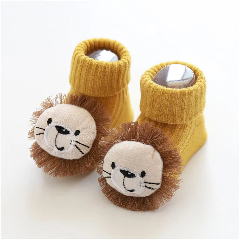 Cotton baby socks in various colours and patterns including bows, stars, and animal designs