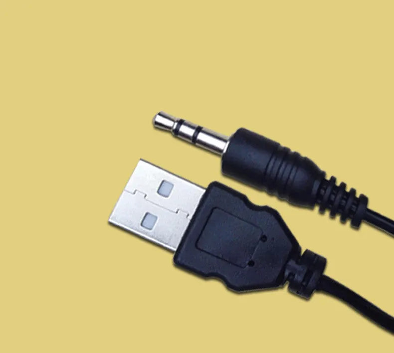 USB cable speaker with 3.5mm audio socket and USB power connector, random colour, single unit