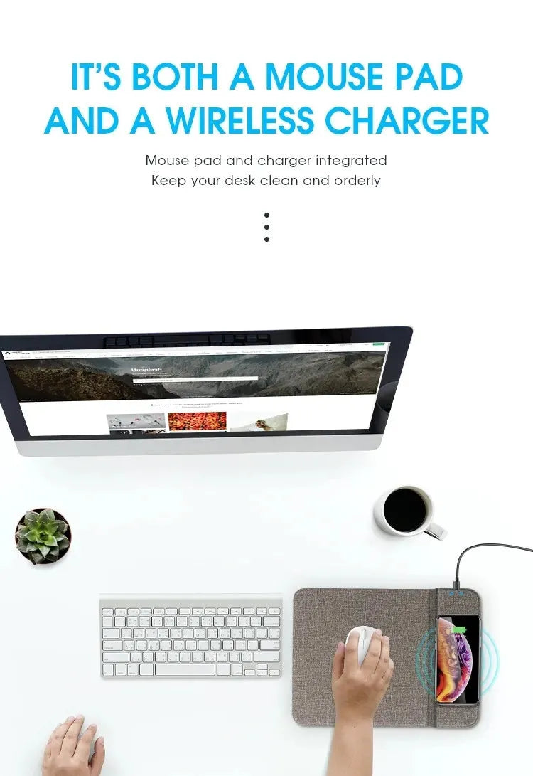 Foldable fabric phone holder stand with integrated wireless charging pad.