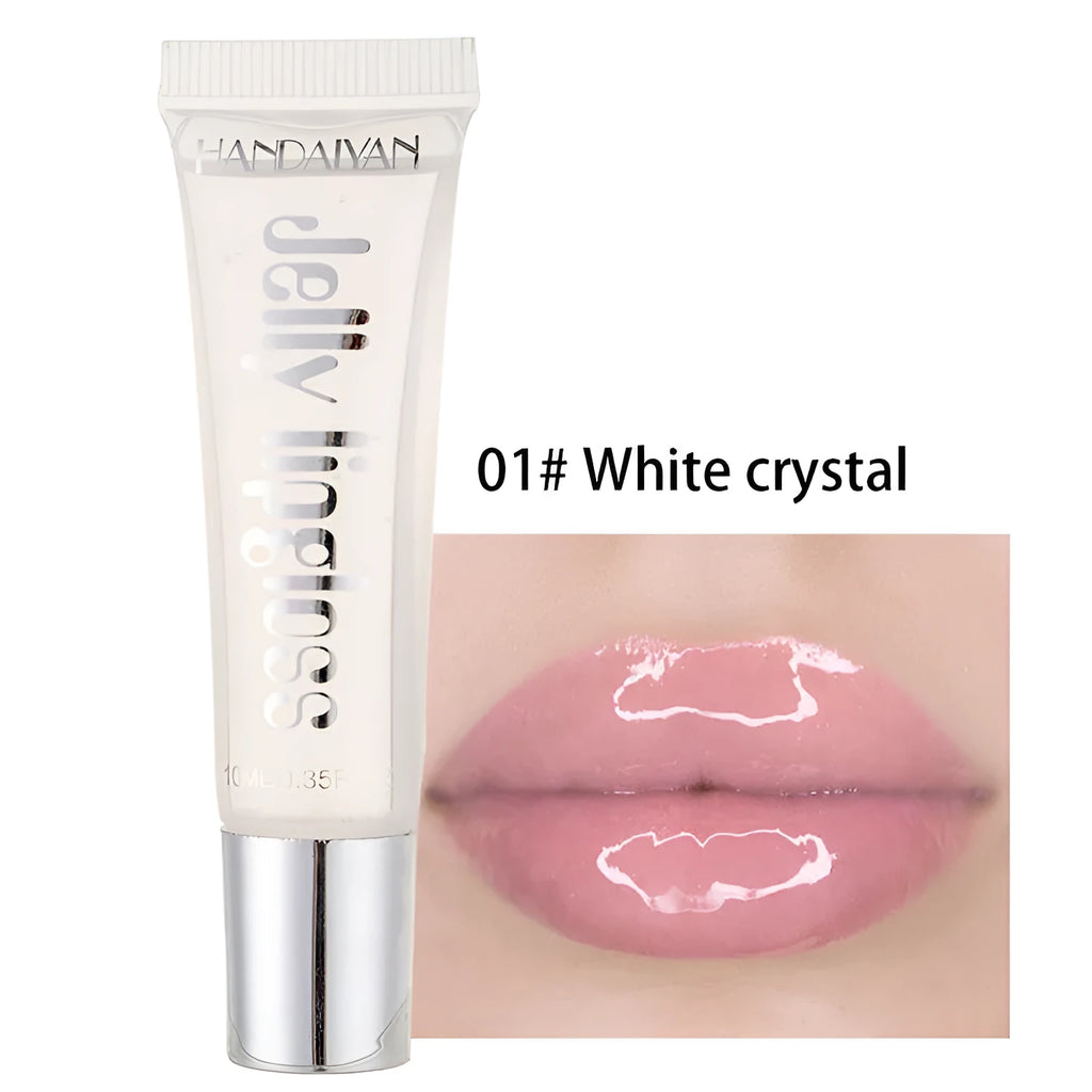 Jelly glass mirror moisturising lip gloss in colour Cherry Blossom, 10ml tube with applicator