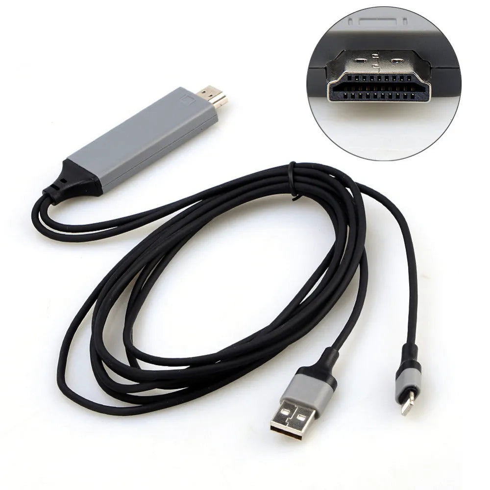 Lightning Digital AV Adapter in white for connecting iPhone iPad to TV projector or car screen with HDMI