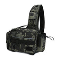 Large-capacity polyester multifunctional outdoor fishing bag in solid colour with shoulder strap