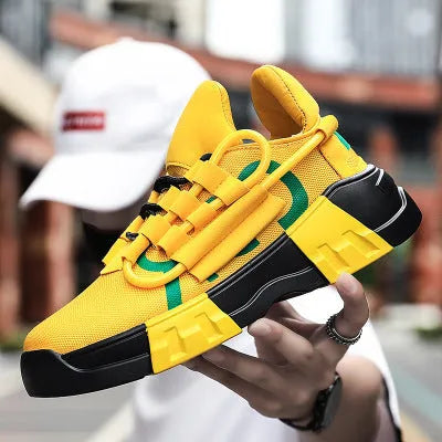 Platform sneakers with front strap, breathable mesh inner, MD sole, flying line upper, EU sizes 39-45