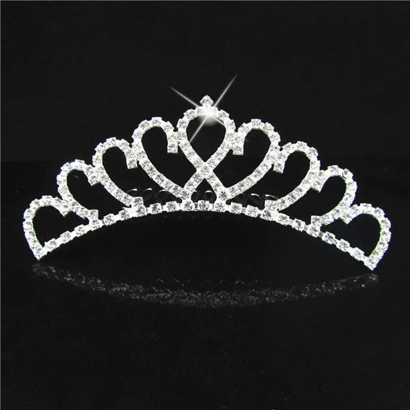 White rhinestone bridal crown headdress for women's wedding ceremony use