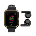 M6 smart call watch with TWS headsets on a sporty silicone strap, shown in black.