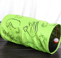 Foldable printed paper cat toy tunnel, 25 cm diameter and 51 cm length, for indoor cats