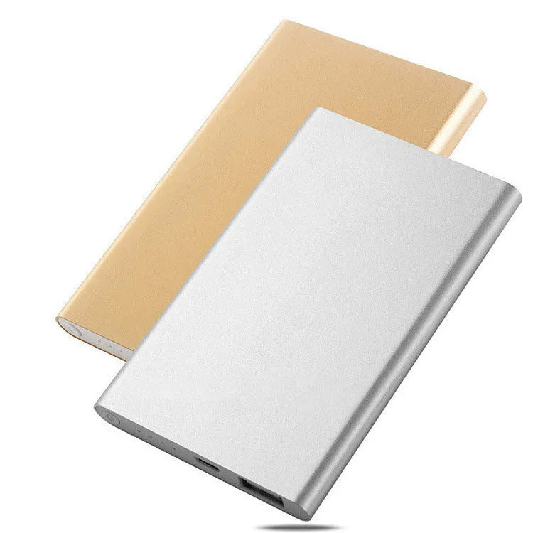 Ultra-thin mobile power bank 4500mAh actual capacity alloy shell in black