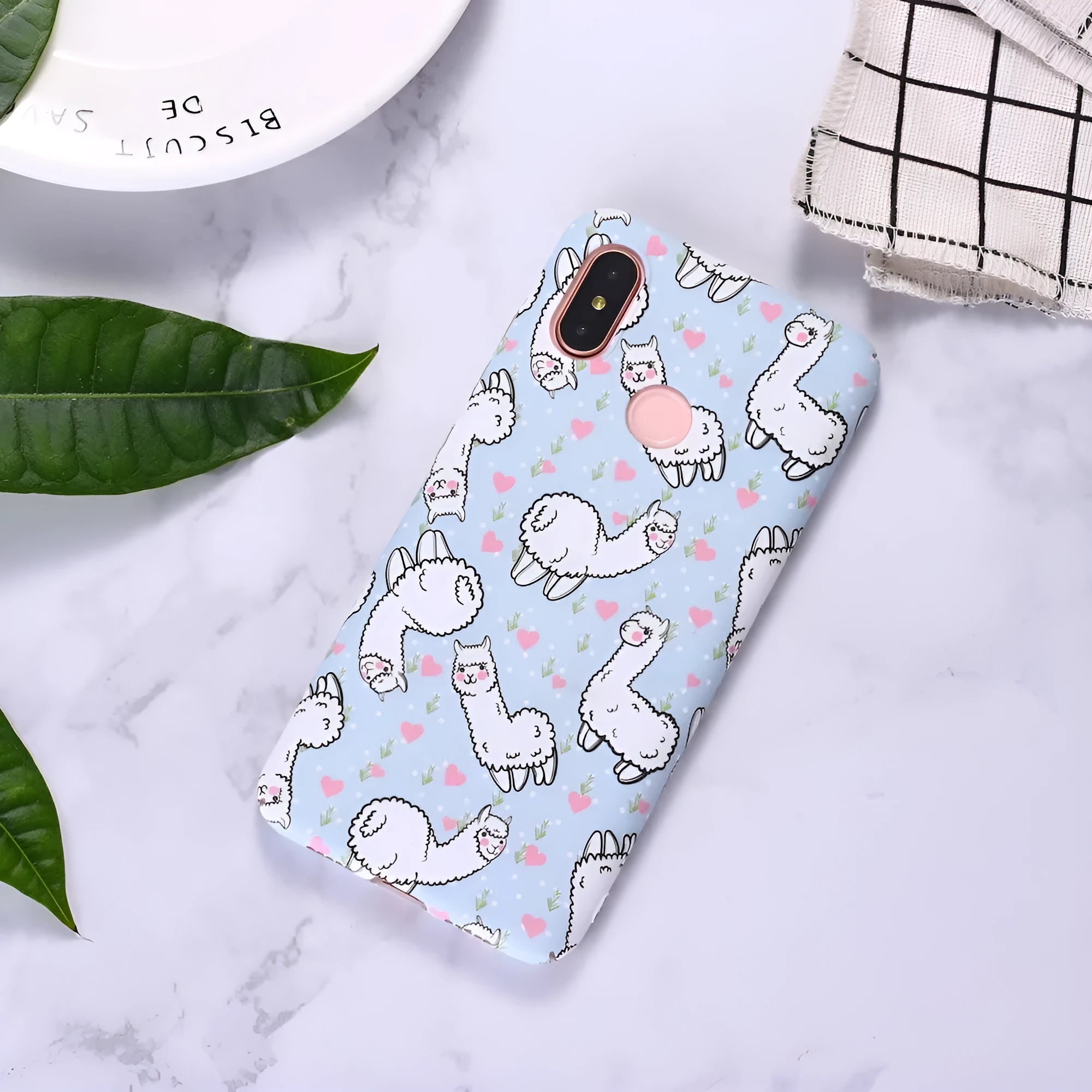 Cute alpaca water sticker frosted PC phone case in photo colour, compatible with multiple phone models