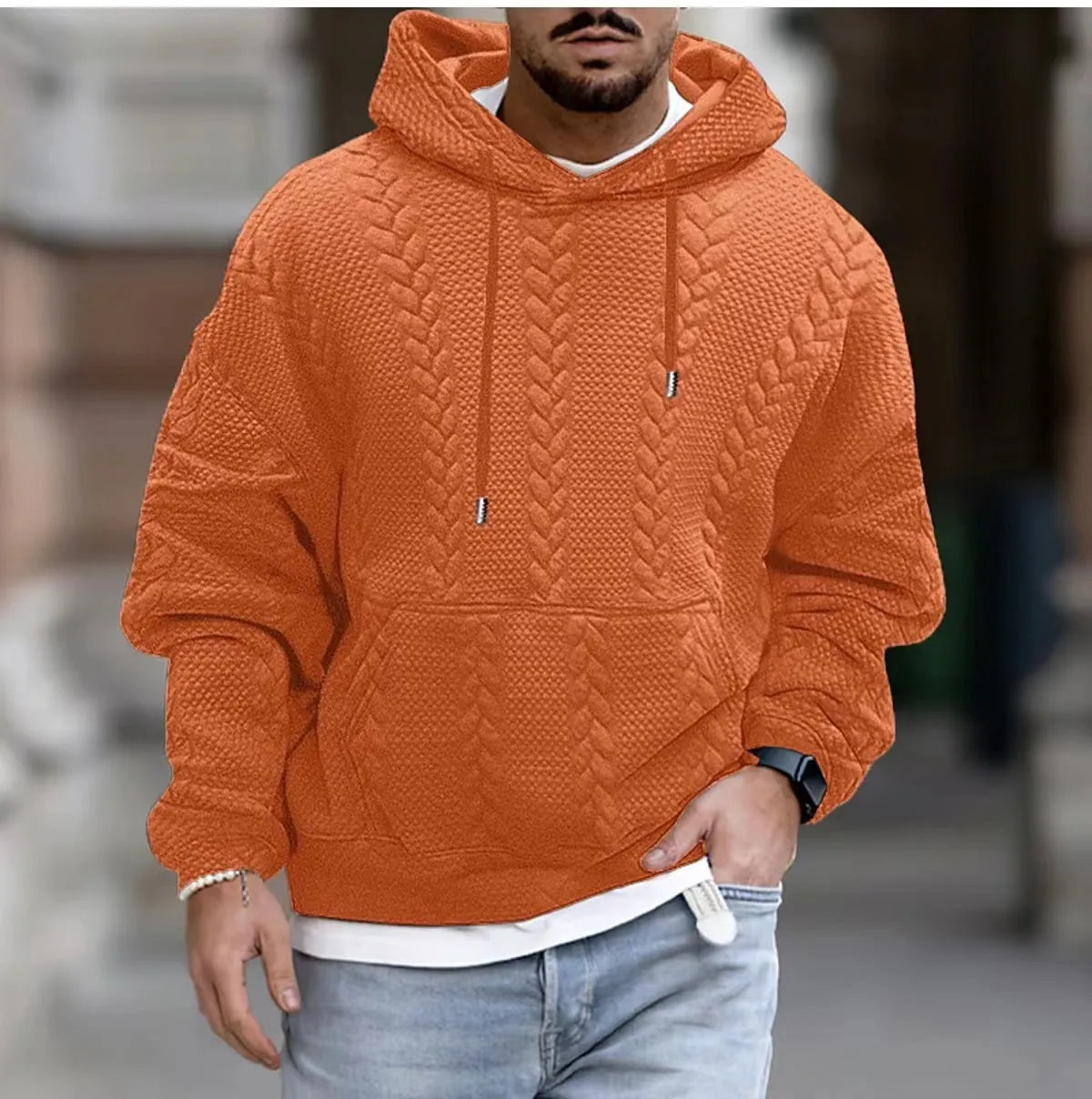 Men's plus size casual pullover jacket in polyester, available in multiple colours and sizes S to XXXL for everyday wear