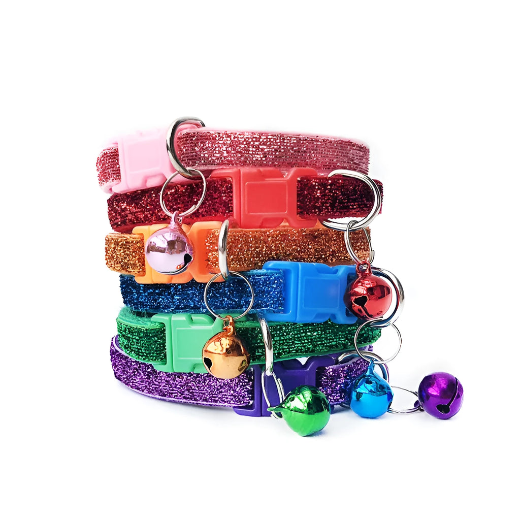 Pet dog cat collar in six colours with quick-release and breakaway safety buckle made from PP material