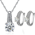Gold bridal necklace and earring set with copper base and platinum finish