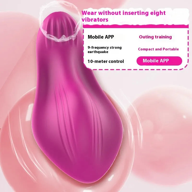 Rose red silicone female vibrator with butterfly design and mobile app control