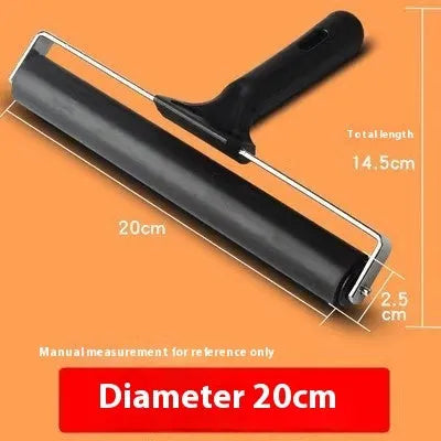 6cm black rubber paint roller brush tool with metal bracket for smooth even paint coverage