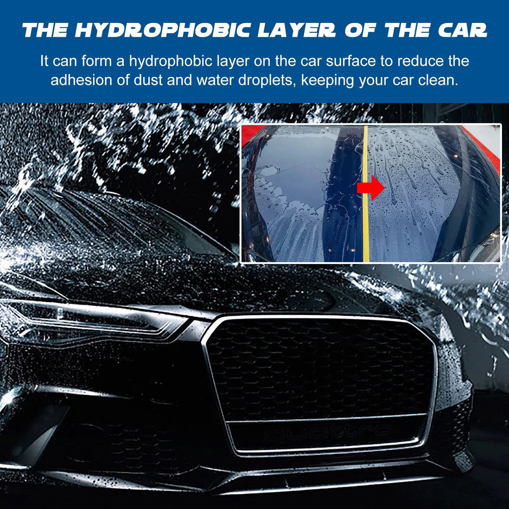 Car wash decontamination kit with 120ml bottle, sponge, and cloth on a work surface