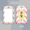 Student identification card set with plastic sleeve, neck strap, and cartoon designs