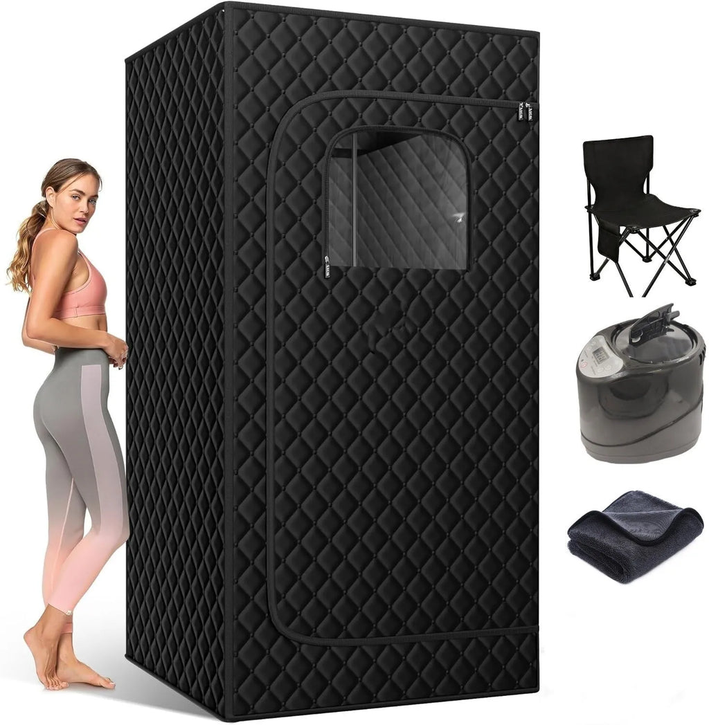 Removable mobile sauna room with stainless steel thickened bracket 180x80x80 cm for home steam spa