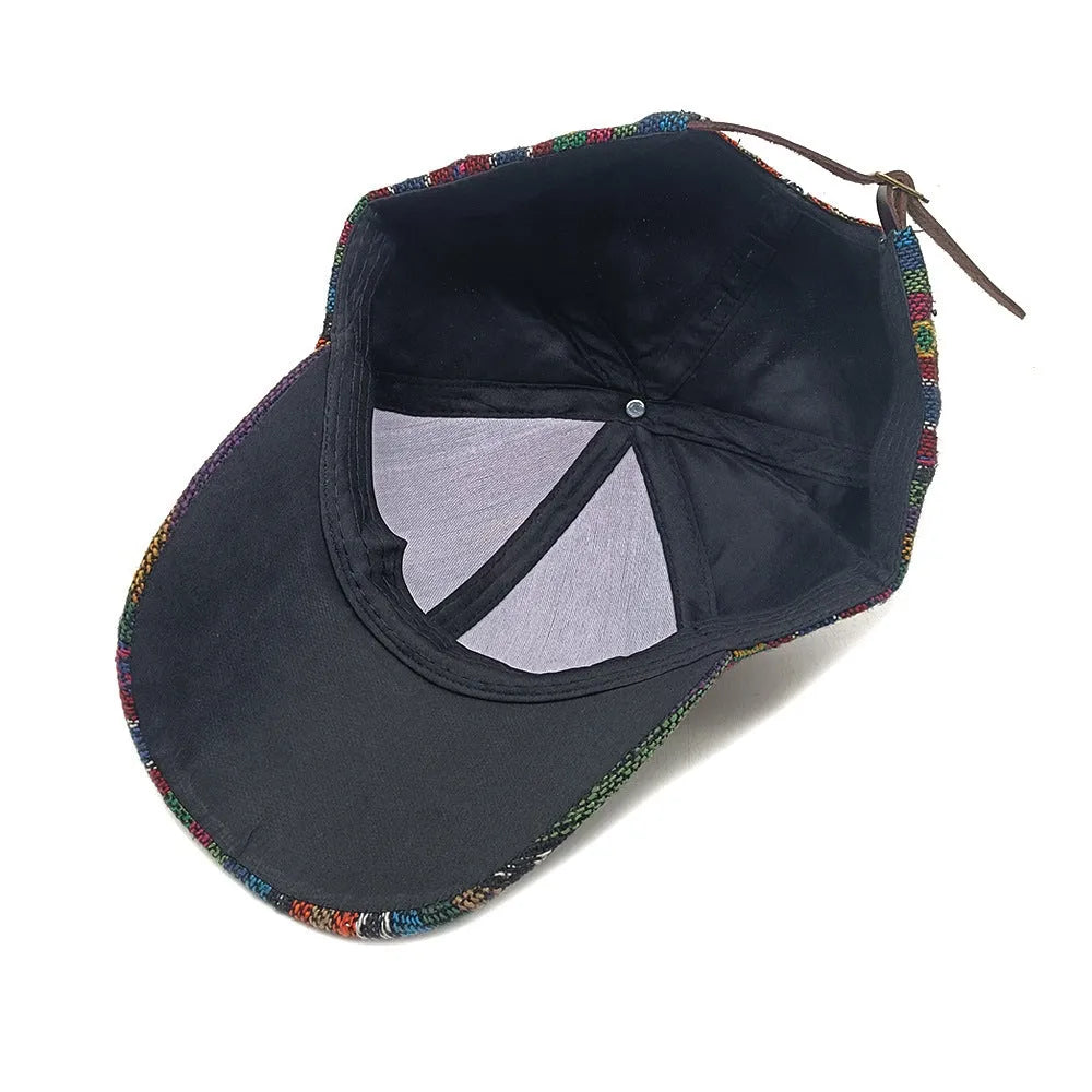 Women's bohemian baseball cap with dome crown in lightweight polyester fabric