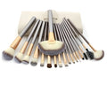 Persian makeup brush set with rice white bristles and champagne-coloured handles