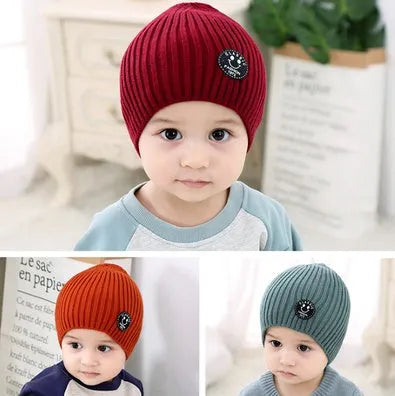 Children unisex fashion ribbed hat in nylon, one size, available in beige, black, caramel, green, grey, wine red