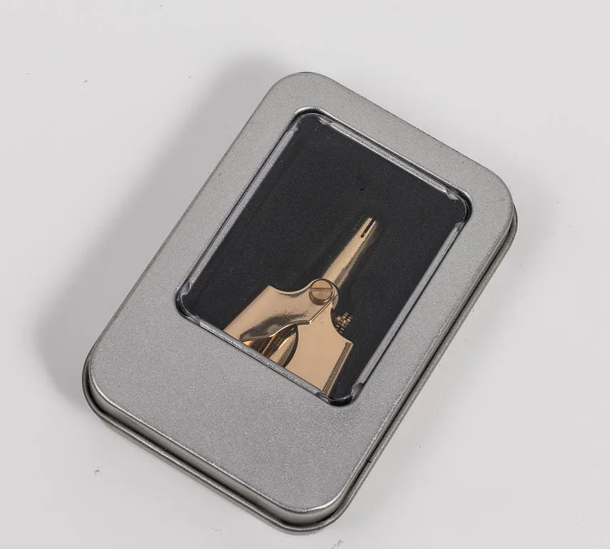 Stainless steel nose hair trimmer with round knife edge 0.65cm body height 4.5cm in matte finish