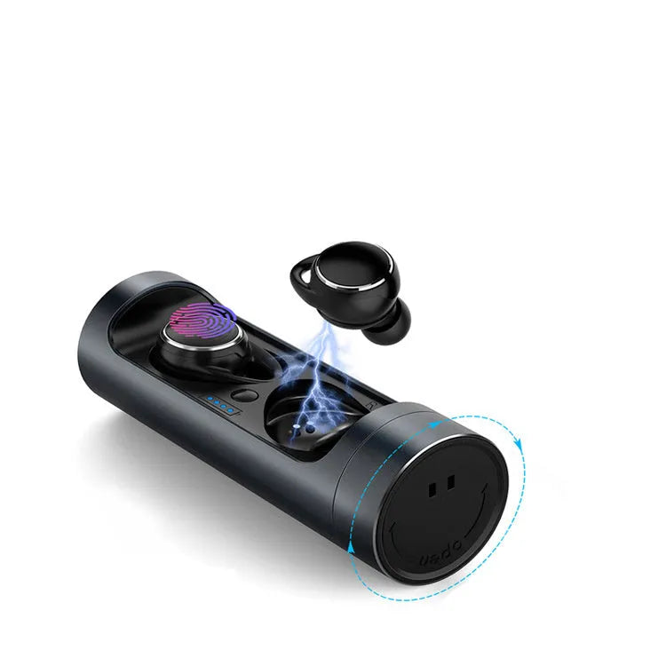 Infinite single-ear Bluetooth wireless headset in Dark Grey, Red, or Silver colour with charging bay.